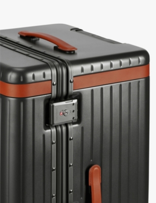 Carl Friedrik The Trunk Polycarbonate Suitcase 73cm In Grey/cognac