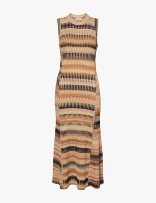 SIMKHAI: Fairfax striped knitted maxi dress