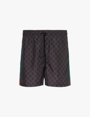 GUCCI Drawstring waistband straight leg regular fit swim shorts Selfridges