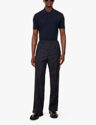 Gucci Mens Dark Grey Mix Monogram-pattern Straight-leg Mid-rise Woven Trousers In Dark Grey Mix
