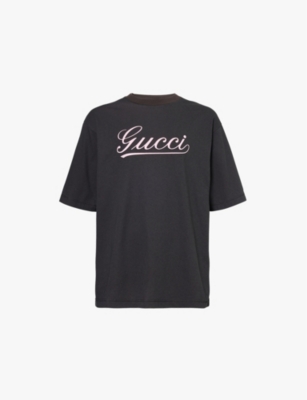 Shop Gucci Mens Logo-print Short-sleeve Cotton T-shirt Medley Mc