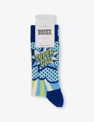 HAPPY SOCKS: Super Dad stretch-cotton-blend socks