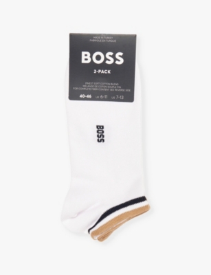 BOSS: Boss pack of two cotton-blend socks