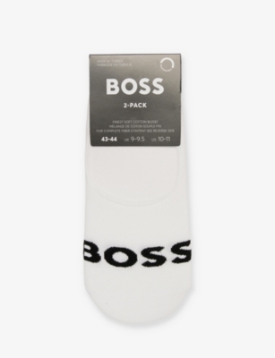 Hugo Boss Boss Logo Cotton-blend Trainer Socks In White