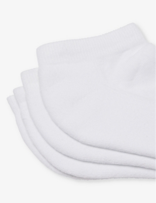 Shop Hugo Boss Boss Men's White Iconic Logo-pattern Pack Of Two Stretch-cotton Blend Socks