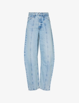 DALA: Lido faded-wash wide-leg organic denim jeans