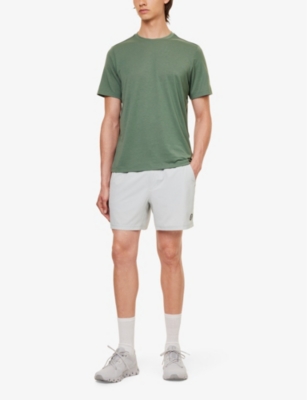 Shop Vuori Men's Sky Grey Kore Elasticated-waist Regular-fit Stretch-recycled-polyester Blend Shorts