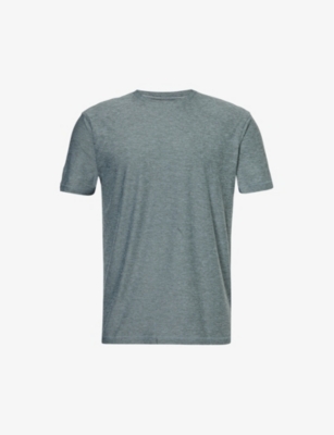 Shop Vuori Men's Kashmir Heather Strato Tech Brand-patch Regular-fit Stretch-woven T-shirt