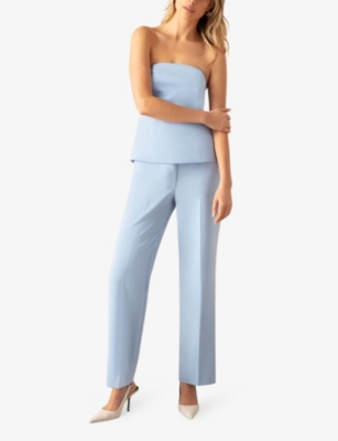 RO&ZO: Straight-leg high-rise stretch-crepe trousers