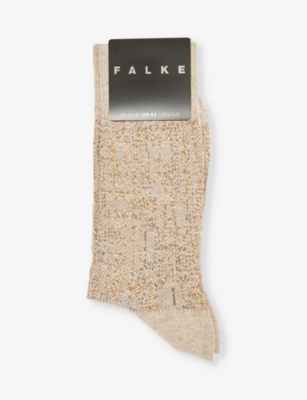 Falke Mens Towel Artisanship Graphic-pattern Cotton-blend Socks