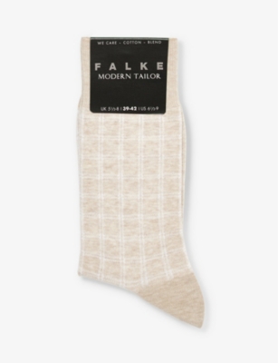 FALKE: Modern Tailor check-pattern cotton-blend socks