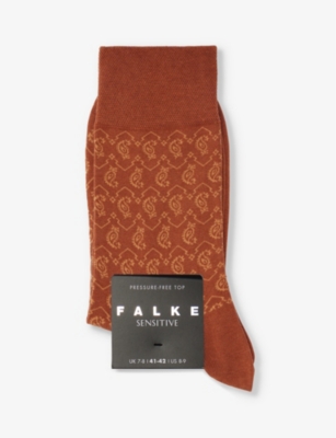 FALKE: Graphic-print crew-length cotton-blend socks