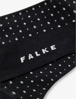 Shop Falke Men's Black Impulse Dot-pattern Cotton-blend Socks