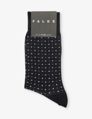 Shop Falke Men's Black Impulse Dot-pattern Cotton-blend Socks
