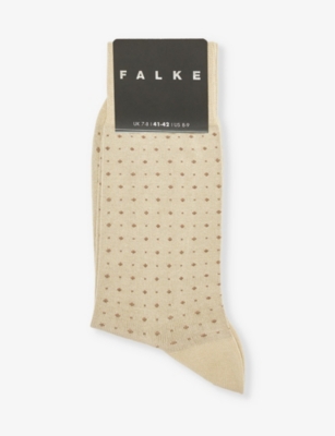 Falke Mens Hemp Impulse Dot-pattern Cotton-blend Socks