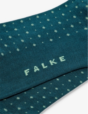 Shop Falke Men's Mulberry Impulse Dot-pattern Cotton-blend Socks