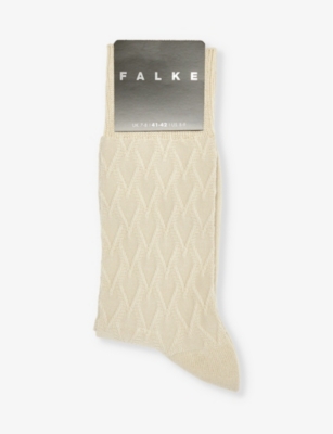 Falke Mens Hemp Classic Tale Logo-print Cotton-blend Knitted Socks