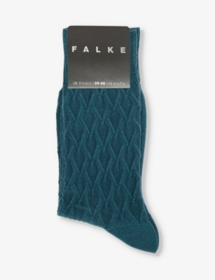 Shop Falke Men's Mulberry Classic Tale Logo-print Cotton-blend Knitted Socks