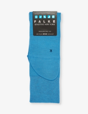 Shop Falke Men's Utical Sensitive New York Logo-print Knitted Socks In Nautical