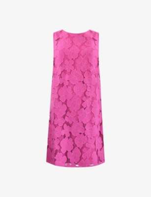 RO&ZO: Floral-lace sleeveless cotton-blend mini dress