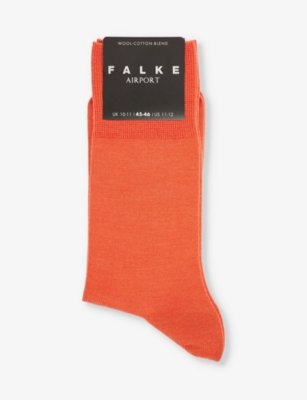 Shop Falke Men's Lobster Airport Logo-print Wool-blend Knitted Socks