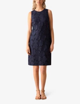 Shop Ro&zo Women's Blue Floral-lace Shift Mini Dress