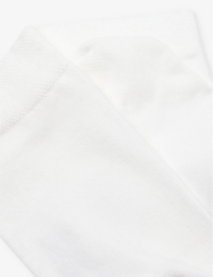 Shop Falke Men's White Sensitive London Logo-print Cotton-blend Knitted Socks