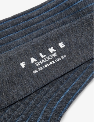Shop Falke Men's Anthracite Mel. Shadow Logo-print Cotton-blend Knitted Socks