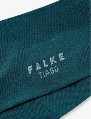 Shop Falke Men's Mulberry Tiago Logo-print Organic-cotton Blend Knitted Socks