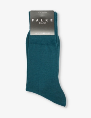 Falke Mens Mulberry Tiago Logo-print Organic-cotton Blend Knitted Socks