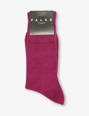 Falke Mens Hibiscus Tiago Logo-print Organic-cotton Blend Knitted Socks