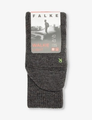 Falke Mens Smog Walkie Light Logo-print Wool-blend Knitted Socks