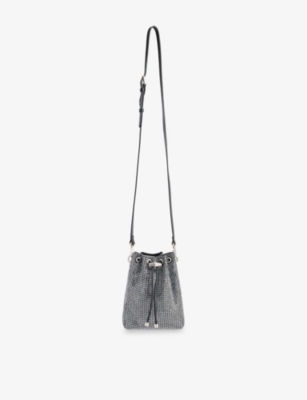 JIMMY CHOO: Bon Bon rhinestone-embellished satin shoulder bag