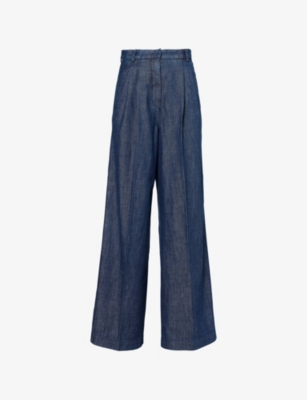 WEEKEND MAX MARA: Pleated wide-leg mid-rise denim jeans
