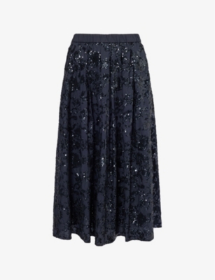 WEEKEND MAX MARA: Sequin cotton midi skirt