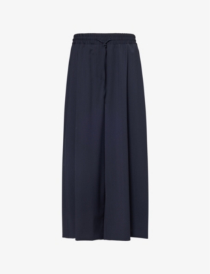 WEEKEND MAX MARA: Drawstring wide-leg mid-rise cropped wool knitted trousers