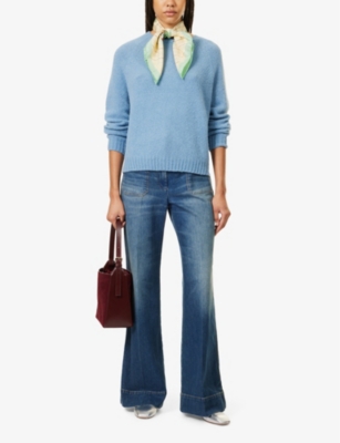 Weekend Max Mara Womens Light Blue Ghiacci Alpaca Wool-blend Knitted Jumper In Light Blue
