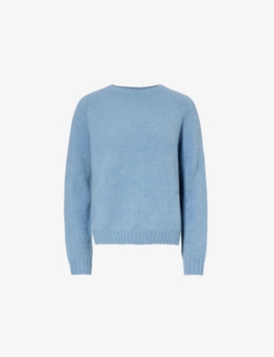 Weekend Max Mara Womens Light Blue Ghiacci Alpaca Wool-blend Knitted Jumper