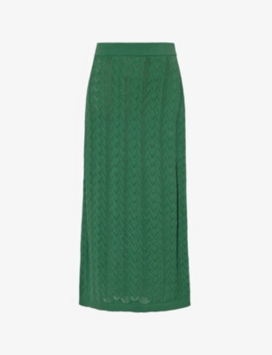 WEEKEND MAX MARA: Mid-rise regular-fit cotton-blend knitted midi skirt