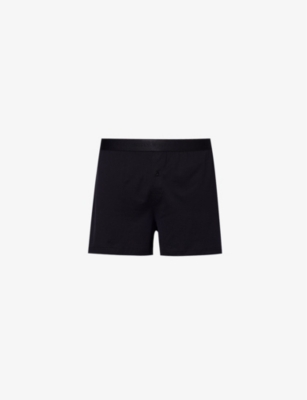 SUNSPEL: Superfine branded-waistband mid-rise cotton boxer shorts