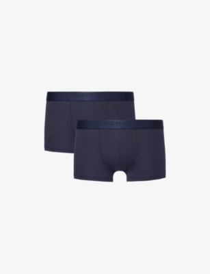 SUNSPEL: Branded-waistband mid-rise pack of two stretch-cotton trunks