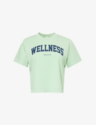 SPORTY & RICH: Wellness cropped cotton-jersey T-shirt