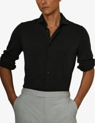 REISS: Bobby cutaway-collar slim-fit woven shirt