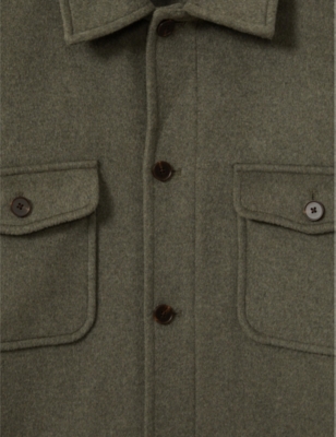 Liam patch-pocket brushed wool-blend overshirt