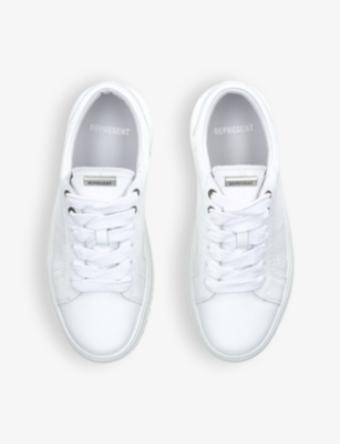 REPRESENT: HTN branded leather low-top trainers