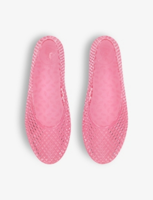Shop Ancient Greek Sandals Women's Pink Iro Mesh-textured Pvc Flats