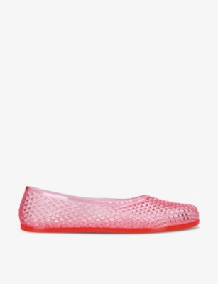 Shop Ancient Greek Sandals Women's Pink Iro Mesh-textured Pvc Flats