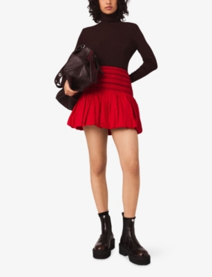 MAJE: High-neck slim-fit wool and silk-blend jumper