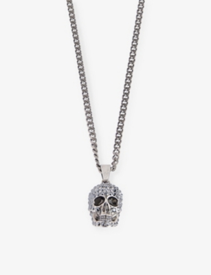 ALEXANDER MCQUEEN: Skull adjustable brass pendant necklace