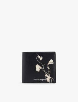 ALEXANDER MCQUEEN: Flower-print leather wallet